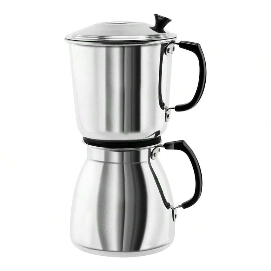 Economical Aluminum Steam Coffee Maker With Bakelite - 銀色 - 查看 1