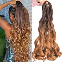 55cm French Curly Braiding Hair Loose Wavy Bouncy French Curl Braiding Hair Extensions 80g/Pack Synthetic Crochet Hair Extensions