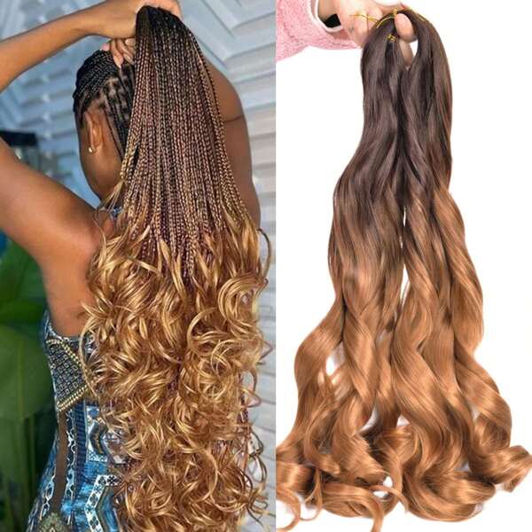 55cm French Curly Braiding Hair Loose Wavy Bouncy French Curl Braiding Hair Extensions 80g/Pack Synthetic Crochet Hair Extensions