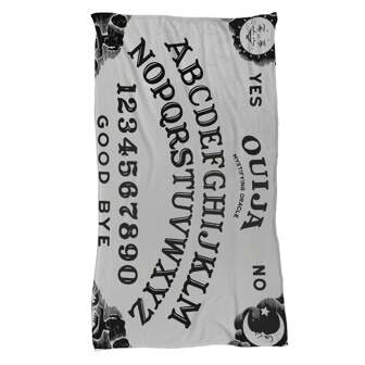 Manta Suave con Estampado de Calavera, Luna, Estrellas y Letras Góticas para Halloween Cobija Frazada de Alta Calidad con Diseño de Ouija