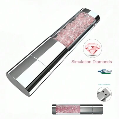128GB Unidad flash USB con forma de diamante, resistente al agua, 64GB Memoria USB de cristal, 128GB como regalo