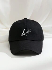 1 chiếc mũ bóng chày thêu hình hành tinh, mũ chơi golf chống nắng có thể điều chỉnh, thời trang Halloween mùa hè cho cả nam và nữ - nghề thêu - Xem 4