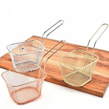 1PC Chips Square Mesh Frying Basket Stainless Steel French Fry Chips Net Strainer Kitchen Cooking Oil Filter - 1 - View 5