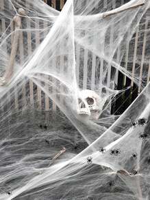1/3/5/10Pcs Halloween Decorations Artificial Spider Web Super Stretch Cobwebs With Fake Spiders Scary Party Scene Decor Horror House Props Fall Autumn,Christmas