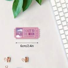 3 件全息月球贴纸 | 可爱卡哇伊文具梦幻美学 Lofi Holo Vibes、手机壳贴纸、水瓶贴纸、自粘、一次性使用、防褪色、非常适合笔记本电脑、水瓶、汽车、学校用品、返校 - 粉色 - 查看 5