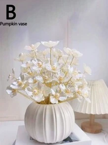 1 pieza Flores artificiales en un florero de plástico para boda, habitación, hogar, hotel, fiesta, evento, Día de San Valentín, Año Nuevo, regalo de cumpleaños o graduación para chicas