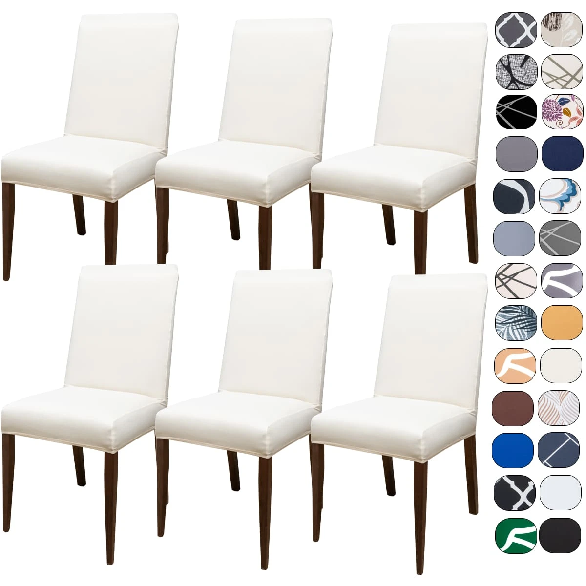 Kit Of 6 Dining Chair Covers Made Of Imported, More Resistant Fabric - Straw - View 1