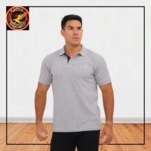 Kit 3 Men's Premium Polo Collar Shirts S M L XL Short Sleeve Casual Comfort ROBLES - 綠色 - 查看 4