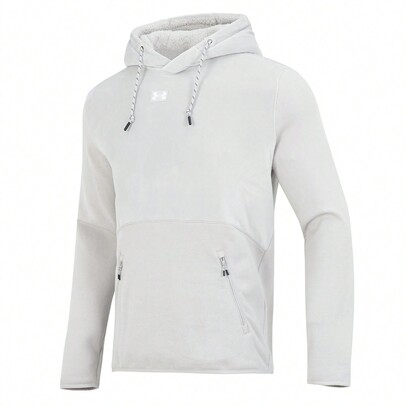 Under Armour Plush Hooded Sweatshirt Men's Comfortable Warm Sportswear Running Fleece Pullover 1373874-592