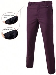 3pcs/Set Fashionable New Business Wedding Solid Color Men Suit, Style USXF001-3JT - Hot Pink - View 2