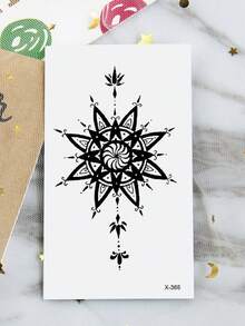 2 tờ hình xăm tạm thời nghệ thuật cơ thể cỡ nhỏ cho nam hoặc nữ, màu đen đơn giản phong cách cổ điển đen mandala totem và hoa hồng, hình xăm giả không thấm nước, kéo dài 2-5 ngày, che sẹo, có thể sử dụng trên cánh tay cổ tay vai chân eo cổ tay ngực đùi ngón tay mắt cá chân, thích hợp cho các bữa tiệc, quà tặng, kỳ nghỉ, trang trí cơ thể, - màu đen - Xem 8