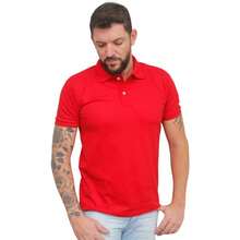 Men's Plain Polo Shirt - Đỏ - Xem 4