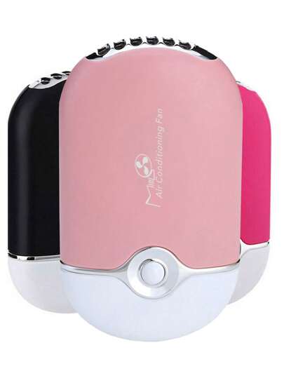 1pc USB Rechargeable Portable Mini Eyelash Fan, Bladeless Handheld Eyelash Dryer, Mini Handheld Fan Air Conditioner Blower, Suitable For Eyelash Extension/Nail Art, Quick Dry Gel/Adhesive Nail & Eyelash Extension Kit, For Indoor/Outdoor Travel/Home/Office (Pink)