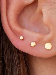 CIZME 20g 18g 16g 3pcs Silver Gold Threadless Cartilage Earring Flat Back Earrings Studs Threadless Nose Studs Threadless Nose Ring Push In Helix Conch Medusa Tragus Piercing Jewelry FlatBack Earrings Threadless Labret Lip Medusa Piercing Jewelry Flat Round Top 2mm 3mm 4mm