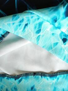 男士时尚优雅抽象3D数码印花休闲连帽卫衣，春秋季长袖上衣