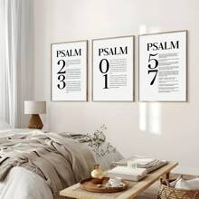 Set Of 3 , Psalm 23 Poster, Psalm 23 Wall Art, Lord Is My Shepherd, Christliche Poster, Psalm 23 Verse, Boho Print, Verse Artwork , Canvas Posters, Canvas Wall Decor For Home, Living Room, Bed Room Gifts Birthday Graduation - Multicolor - View 5