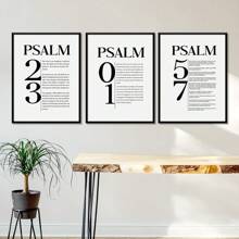 Set Of 3 , Psalm 23 Poster, Psalm 23 Wall Art, Lord Is My Shepherd, Christliche Poster, Psalm 23 Verse, Boho Print, Verse Artwork , Canvas Posters, Canvas Wall Decor For Home, Living Room, Bed Room Gifts Birthday Graduation - Multicolor - View 1