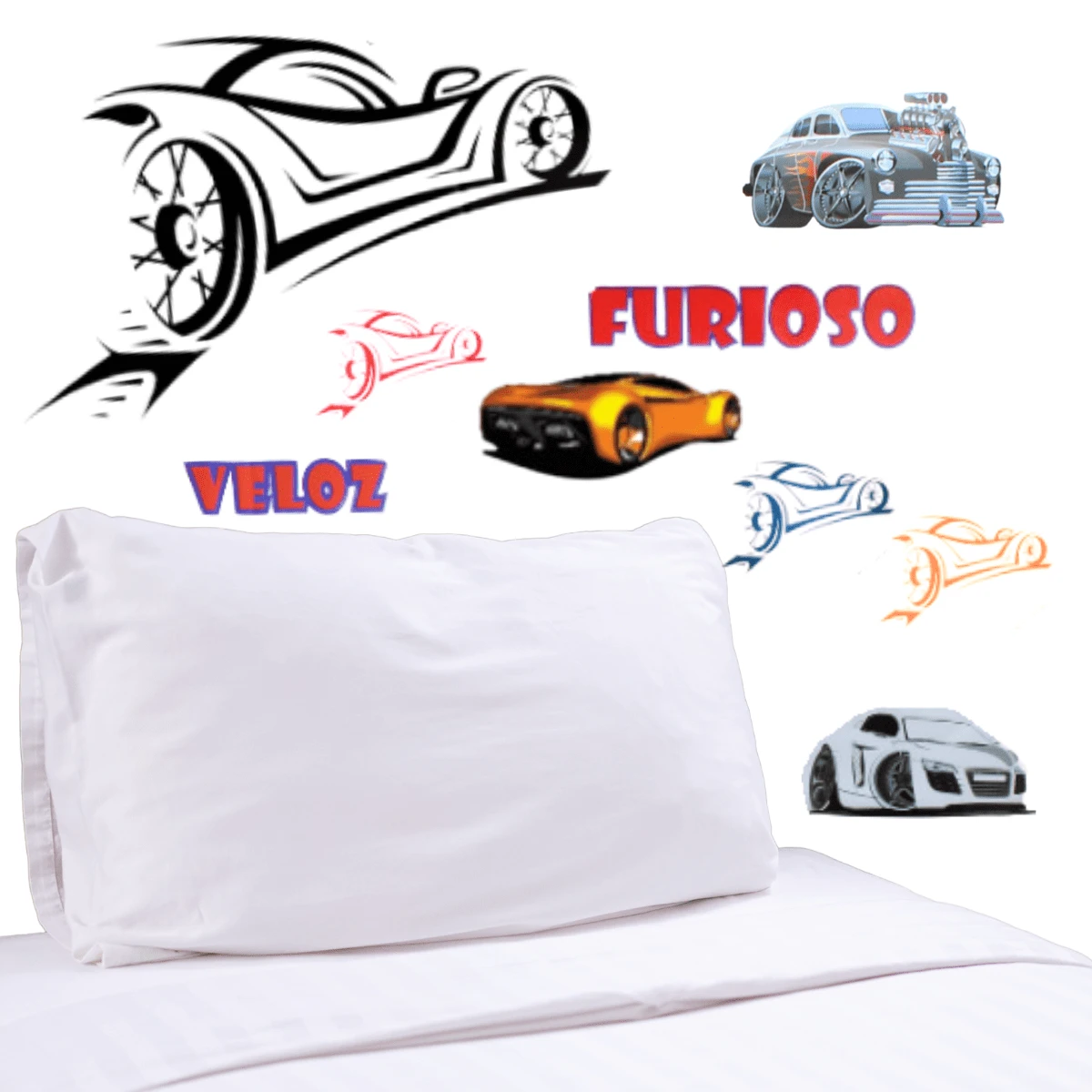 Happy And Furious Cars Boy's Bedroom Decoration Sticker - 彩色 - 查看 1