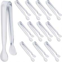 Mini Serving Tongs 1/12 Pcs, 4.3 Inches(About 10.9 Cm) Stainless Steel 304 Material Round Tip Ice Tongs, Appetizer Tongs, Silver Mini Ice Tongs, Tea Party Coffee Bar Desserts - Multicolor - View 12