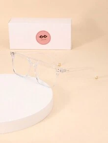 1 Cặp Kính Nam Thời Trang Cổ Điển Trơn Cho Máy Tính, Văn Phòng, Trang Trí Và Chơi Game - Trong sáng - Xem 5