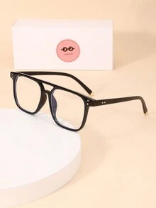 1 Cặp Kính Nam Thời Trang Cổ Điển Trơn Cho Máy Tính, Văn Phòng, Trang Trí Và Chơi Game - Trong sáng - Xem 2