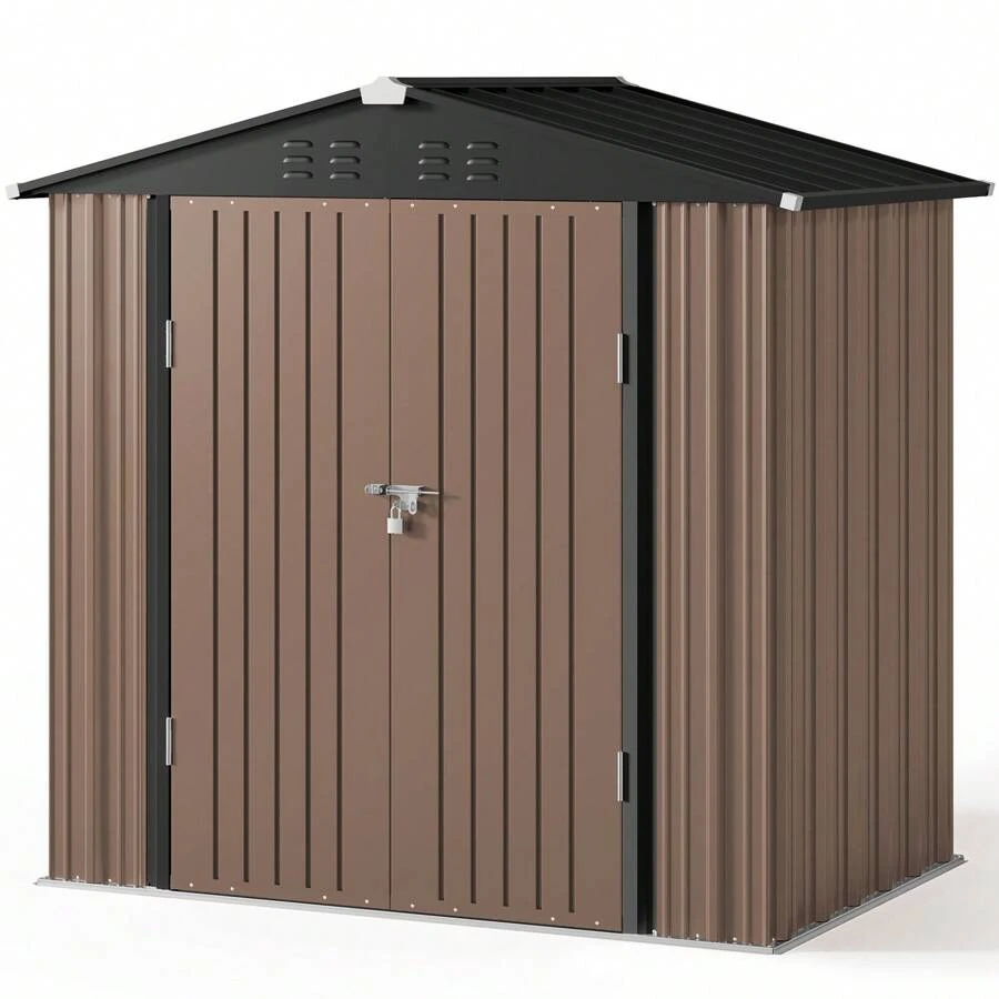 Bealife 6 X 4 Ft Outdoor Metal Tool Storage Shed With Sloped Roof And Vent, Lockable Outdoor Tool Shed