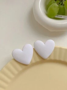 1 Pair Fashion Classic Geometric Heart Shaped Acrylic Stud Earrings, Casual Style Valentines - Red - View 3