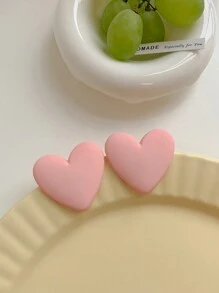 1 Pair Fashion Classic Geometric Heart Shaped Acrylic Stud Earrings, Casual Style Valentines - Red - View 10