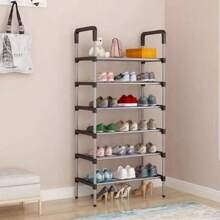 6Floor Simple Shoe Rack Multi-Layer Dustproof Household Door Shoe Cabinet Storage Space-Saving Assembly Small Shoe Rack - Black - View 6