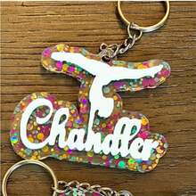 1pc- Custom Pink Acrylic Name Keychain, Back To School Bag Tag,3D ID Double Layer Backbag Personalized Letter Keyring, Cute Charm With Golden/Silvery/Rose Golden Hardware, Ideal For Back-To-School Gift As Halloween And Christmas