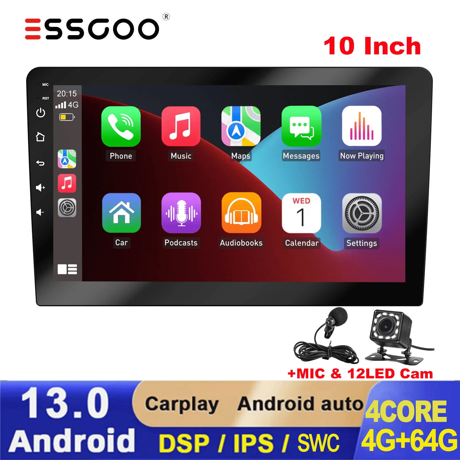 Radio Coche Android 13 Para VW Touran 1T1 1T2 1T3 2003-2010 – 10 Pulgadas, CarPlay, GPS, DAB+, Awesafe