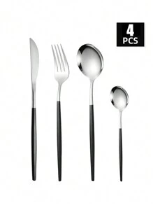 Juego de cubertería de acero inoxidable portugués de 4/16/24/32 piezas, incluye cuchillo, tenedor y cuchara, apto para uso doméstico, restaurante, fiesta, regalo de Navidad