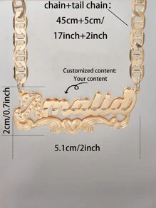 1件定制欧美风嘻哈双层汽车花朵名字项链，可定制文字，适合各种场合作为礼物或自用，高端奢华汽车花朵项链，新年魅力之选 - 金紅色聖誕禮盒 - 查看 8