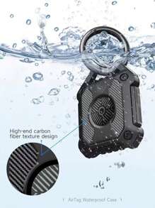 1pc AirTag Protective Case, Suitable For Apple AirTag Anti-Lost Tracker, Key Chain, Pet Collar, Backpack Hanging Hook - Black - View 5