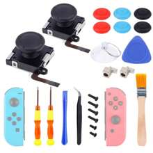 Joycon Joystick Replacement Repair Kit 2 Packs For Fix Drift Switch Joy-Con Controller & Switch Lite Joystick Parts Replacement Left/Right Analog Thumb Stick, Metal Latch - Multicolor - View 1