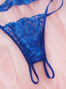 Conjunto de tentación de lencería negra sexy con encaje calado para mujeres