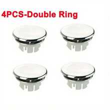 4 chiếc nắp lỗ tràn bồn rửa đôi cho nhà bếp phòng tắm, nắp thoát nước bồn rửa, nắp thoát nước bồn rửa tròn - Bạc - Xem 3