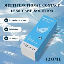 120ml Large Bottle Of Wooeye Contact Lens Special Beauty Pupil Cleaning Care Solution Moisturizing Eye Health, Comfortable And Safe Cleaning Contact Lenses - Teal Blue - View 7