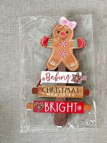 Decoratiuni de Crăciun din turtă dulce, Ornamente de masă pentru brad de Crăciun, Decor din lemn pentru scenă de Crăciun, de Crăciun