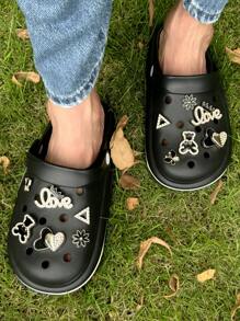 12pcs Removable Fully Rhinestoned Bear Charms Suitable For Shoes, Beach Sandals