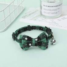 New Arrival Detachable Bow-Knot Christmas Pet Collar, Adjustable Medium/Large Pets Xmas Colored Bow Tie Bell Necklace