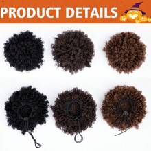 Puff Drawstring Ponytail Extension,Premium Short Synthetic Puff Ponytail For Natural Hair, Clip On Kinky Drawstring Curly Ponytail Bun Essential For Halloween, Christmas, And Parties.