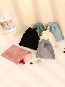 1 件便携式天鹅绒小口袋化妆包抽绳迷你化妆包女士化妆袋旅行收纳袋化妆品耳机珠宝新款串尿布袋储物袋手提包挂袋彩色礼品袋珠宝婚宴化妆包化妆包化妆品收纳盒化妆品收纳