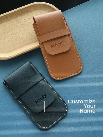Takeoak Étui de montre personnalisé, étui de montre de voyage pour hommes, boîte de montre à gravure personnalisée, pochette de bracelet, cadeaux pour les amateurs de montres, père, mari, convient pour la Fête des Pères
