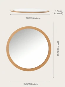 1 件可爱简约彩色小梳妆镜，便携式化妆镜，幼儿园、办公室、女孩卧室、宿舍装饰镜 - 木制框架，亚克力镜面玻璃，防变形、防摔、高清 - 多色 - 查看 9