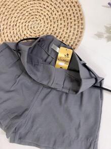 Marrant Shorts With Belt And Pocket High Waist - 深灰色 - 查看 3