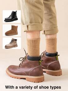 5 双男士冬季加厚保暖羊毛袜，柔软舒适纯色及膝袜，适合商务、休闲、睡眠 - 彩色 - 查看 10