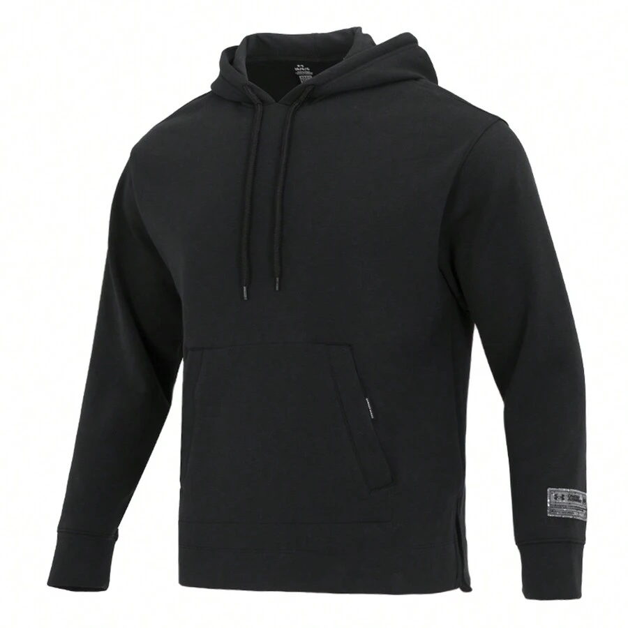 Under Armour UNDERARMOUR 男女通用黑色圆领羊毛运动衫，适合运动情侣，秋季 - 黑色 - 查看 1