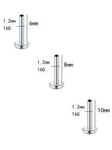 16g 10 Stücke Knorpel Ohrringe ohne Gewinde zum Einsetzen für Helix, Conch, Tragus Piercing, Flachkopf Ohrringe ohne Gewinde, Plastiklabret Schmuck für Lippenpiercing, 6mm 8mm 10mm Medusa Piercing Schmuck
