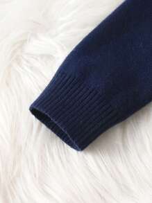 Young Boy School Style Striped Pullover Sweater, Suitable For Spring, Autumn And Winter - Grey - View 6